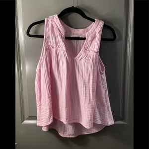 Xirena Size Medium Pink V Cotton tank top.